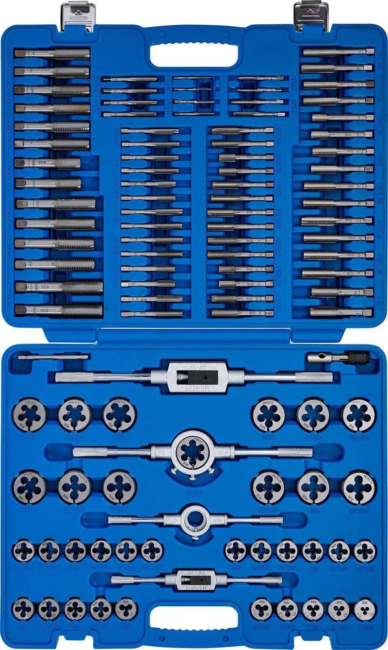 Kit filiere maschi e femmina cassetta 110 pezzi bgs M2-M18 acciaio al tungsteno in Estrattori per maschi Pneuservice Italia - Pontelandolfo, commercioVirtuoso.it