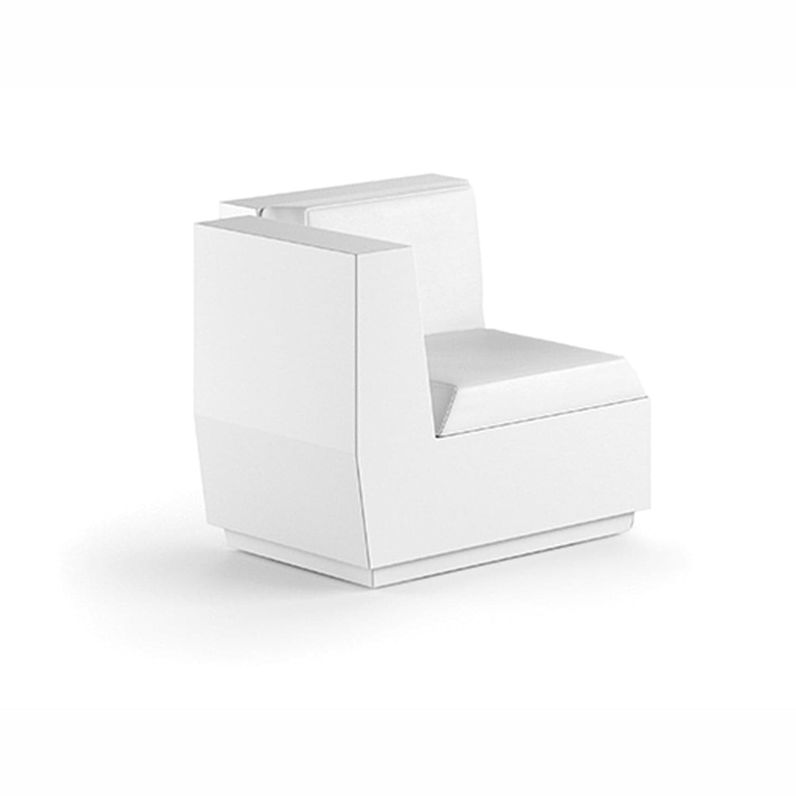 Angolo "Big-Cut" struttura in polietilene con cuscino per esterno – Normale, Bianco e Bianco – Plust