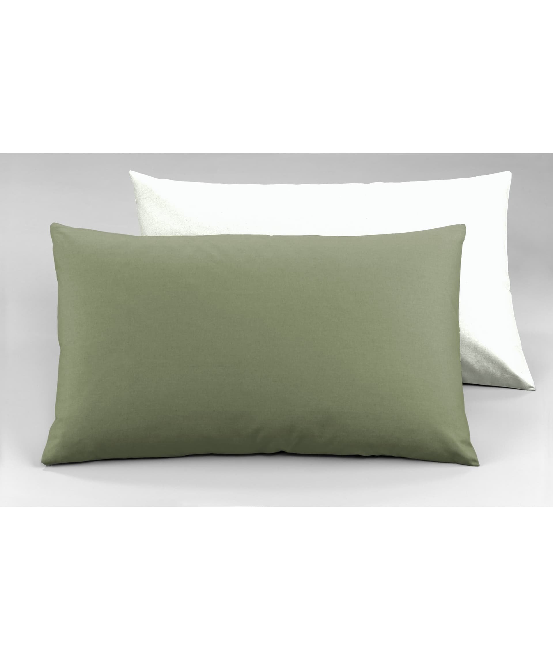 Completo letto lenzuola bicolor in 100% cotone made in Italy BIANCO/SALVIA in Set di lenzuola e federe Vanita di raso - Sesto San Giovanni, commercioVirtuoso.it