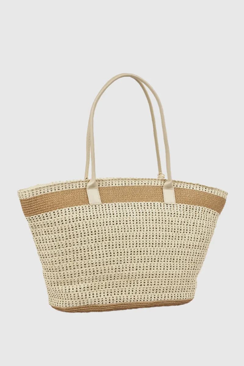 Borsa mare in paglia bicolore | Verde Fashion in prodotto You Store - Messina, commercioVirtuoso.it
