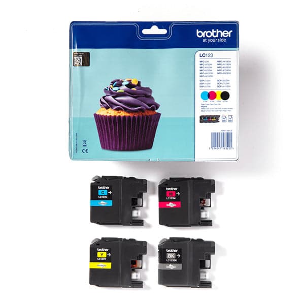 Value Pack 4 Ink Nero Ciano Magenta Giallo Lc-123Valbp