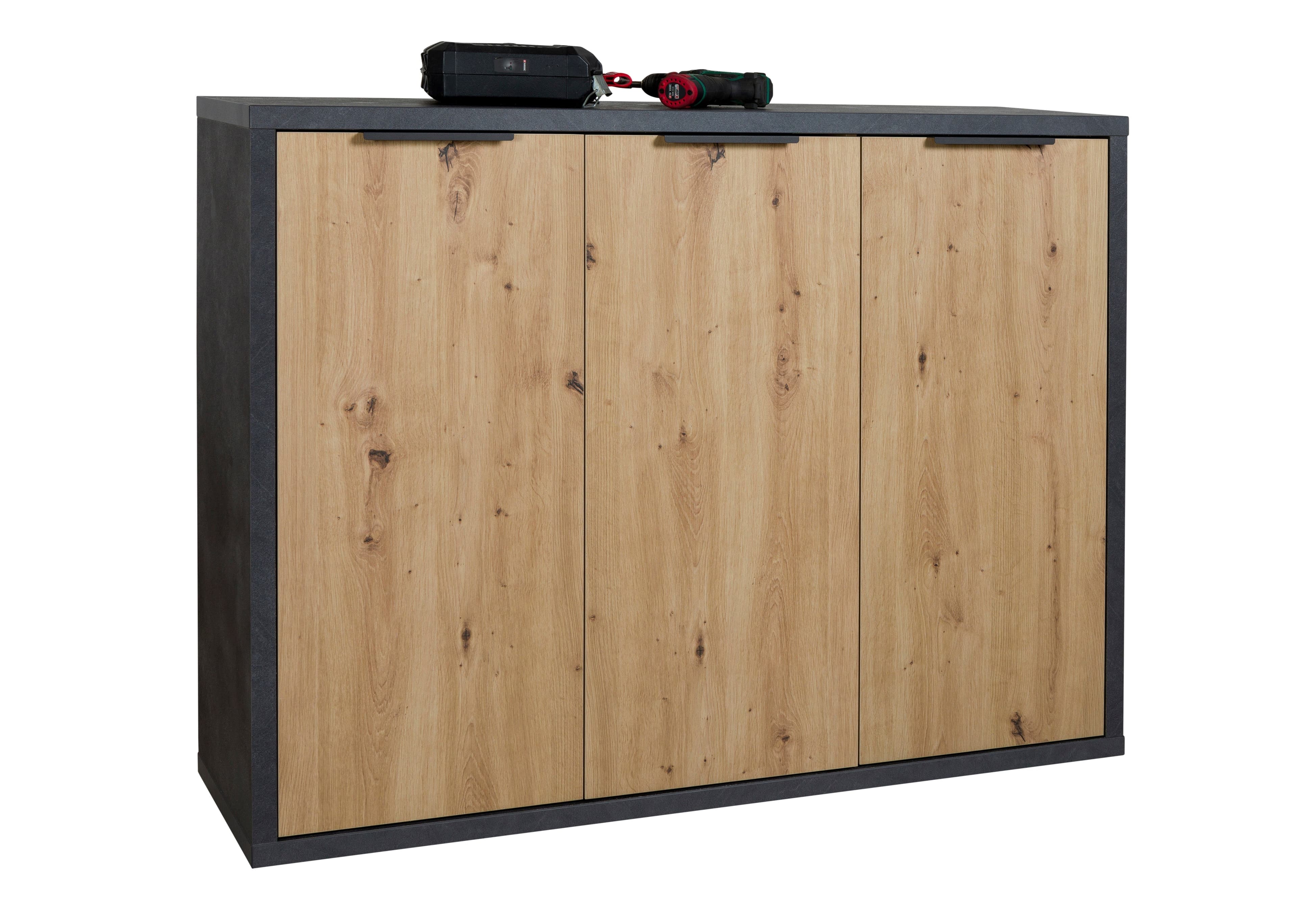 Scarpiera multiuso con 3 ante "Segno" Rovere e Nero per interno armadio basso Casa e cucina/Organizzazione interni/Organizzazione guardaroba/Portascarpe/Scarpiere Decor Space - Altamura, Commerciovirtuoso.it