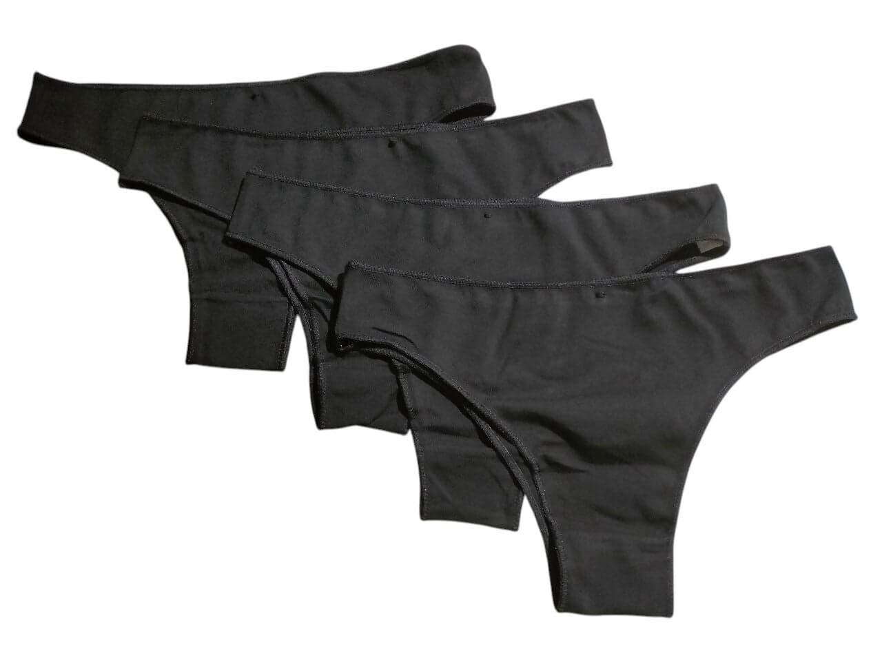 4X Slip donna Brasiliano in cotone con elastico sottile anti-stress confezione 4 paia di colore nero. in Bikini e Slip ADAMO INTIMO e CASA - Bagheria, commercioVirtuoso.it