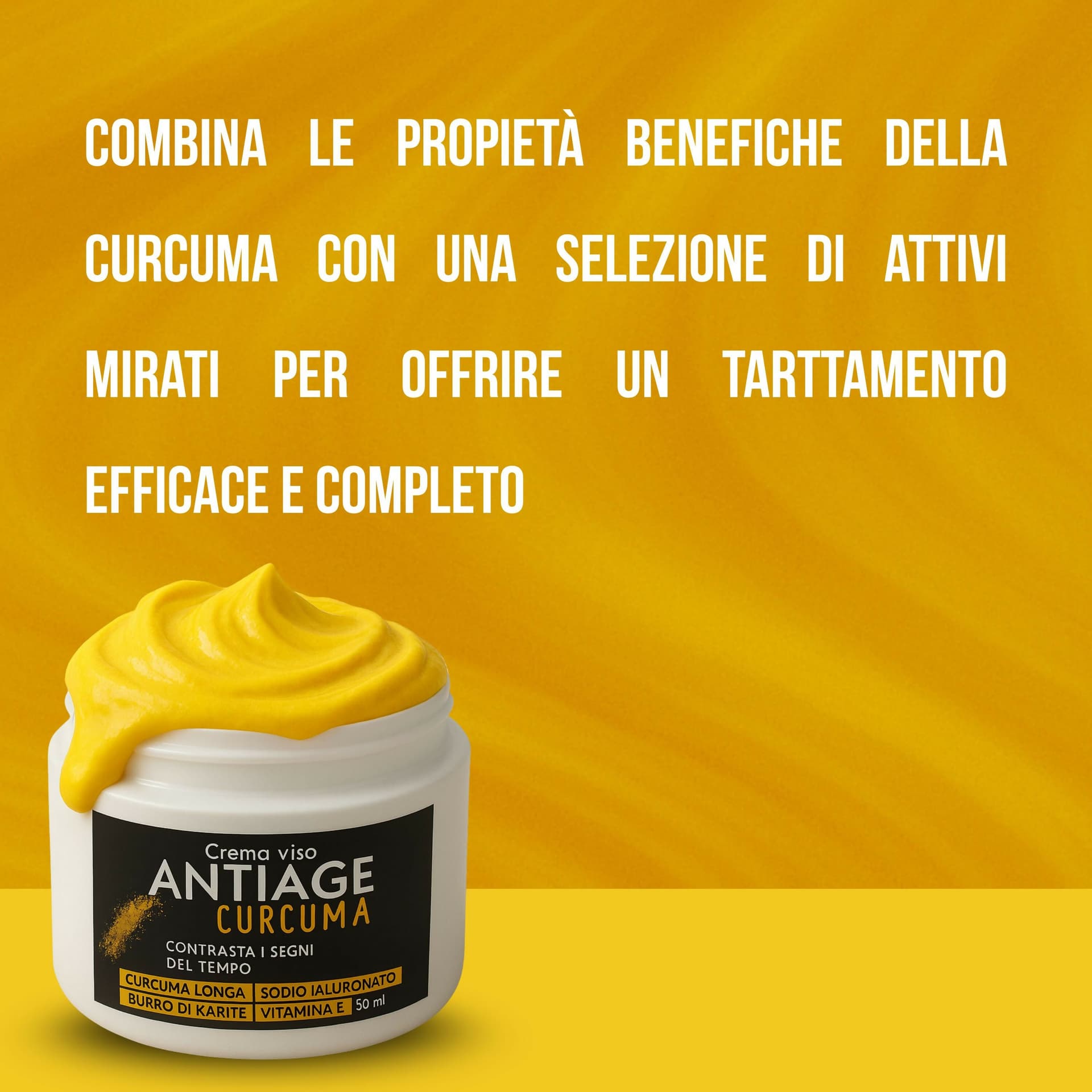 Crema Viso Antiage "Oro Naturale" alla Curcuma – Trattamento Illuminante con Sodio Ialuronato e Karité – Nutriente Giorno & Notte 50ml in Creme BasketGuru Italia - Palermo, commercioVirtuoso.it
