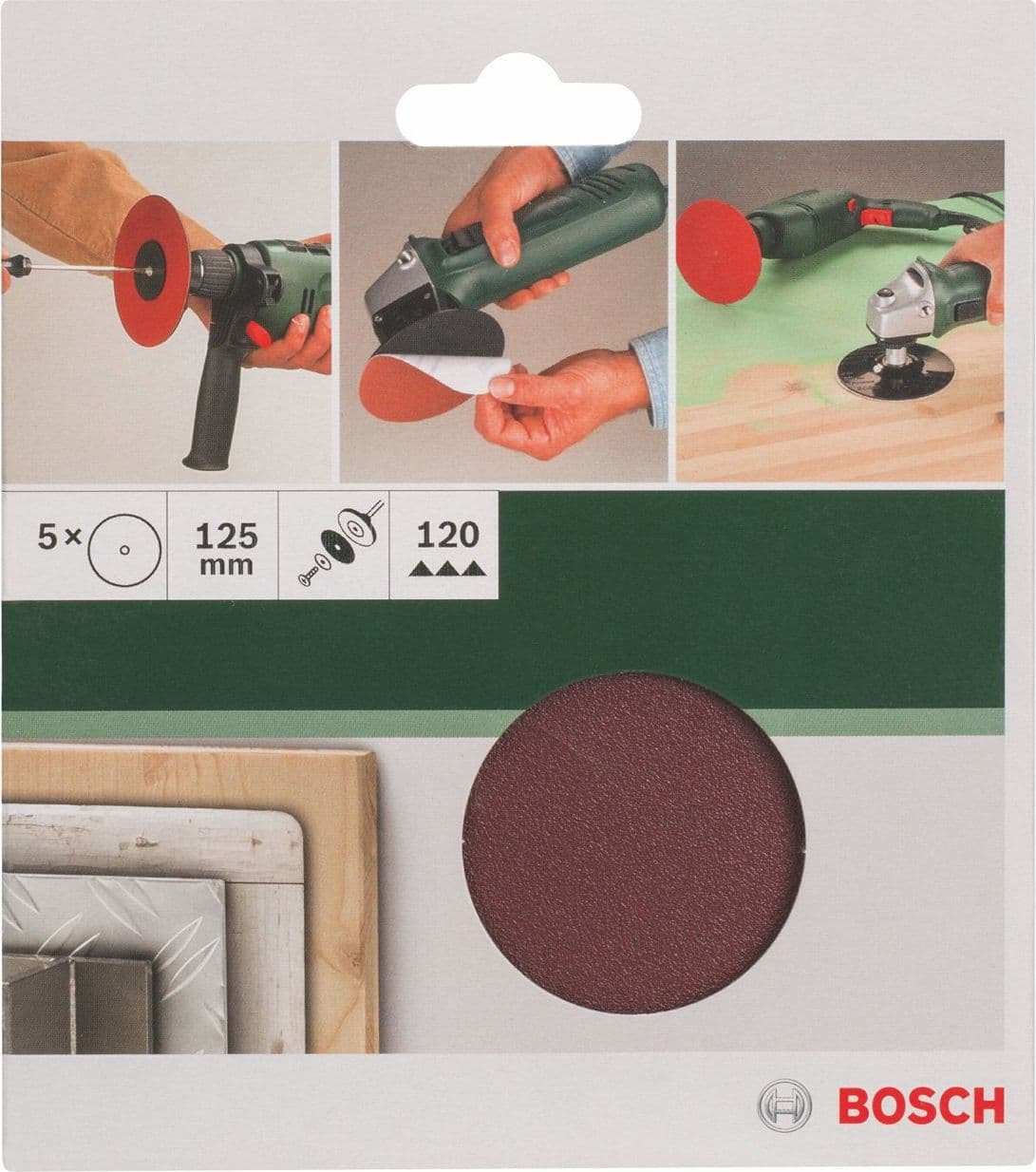 BOSCH - 5 FOGLI ABRASIVI PER PLATORETTO DIAM. 125 mm G 120 SENZA FORI in Dischi abrasivi velcrati Stockdoc - Terni, commercioVirtuoso.it