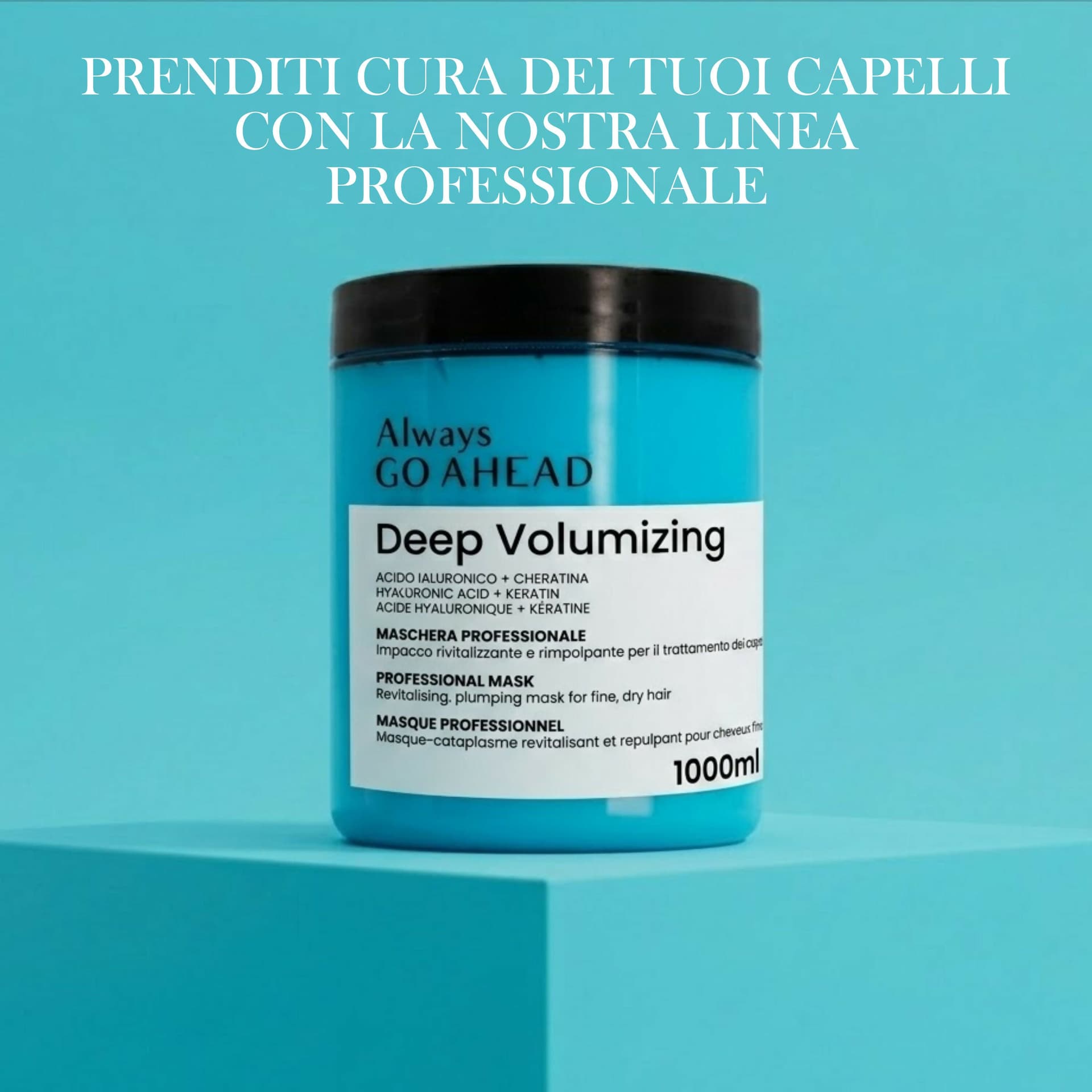 Maschera Capelli Volumizzante Professionale Acido Ialuronico e Cheratina - Always GO AHEAD - Formato Maxi 1000ml in Balsami BasketGuru Italia - Palermo, commercioVirtuoso.it