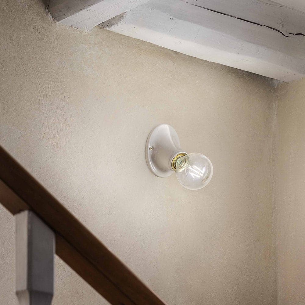 Applique Con Cordina Classica Trieste Bianco Lucido 1 Luce E27 in Applique LuceArt - Montecorvino Pugliano, commercioVirtuoso.it