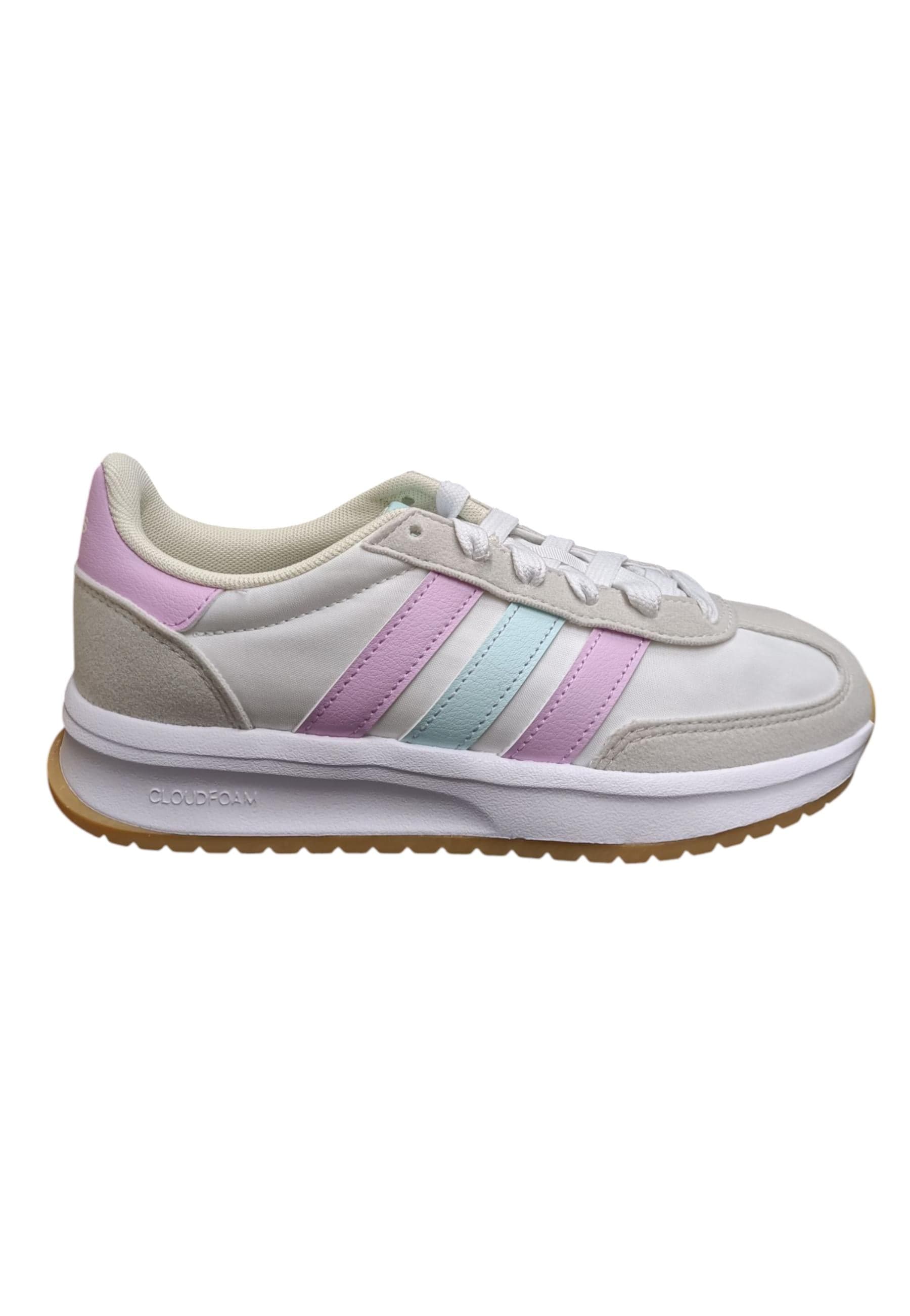 Scarpe sneakers Bambini e ragazzi adidas RUN70s bianco-grigio-fuxja-verde acqua laccio - 6