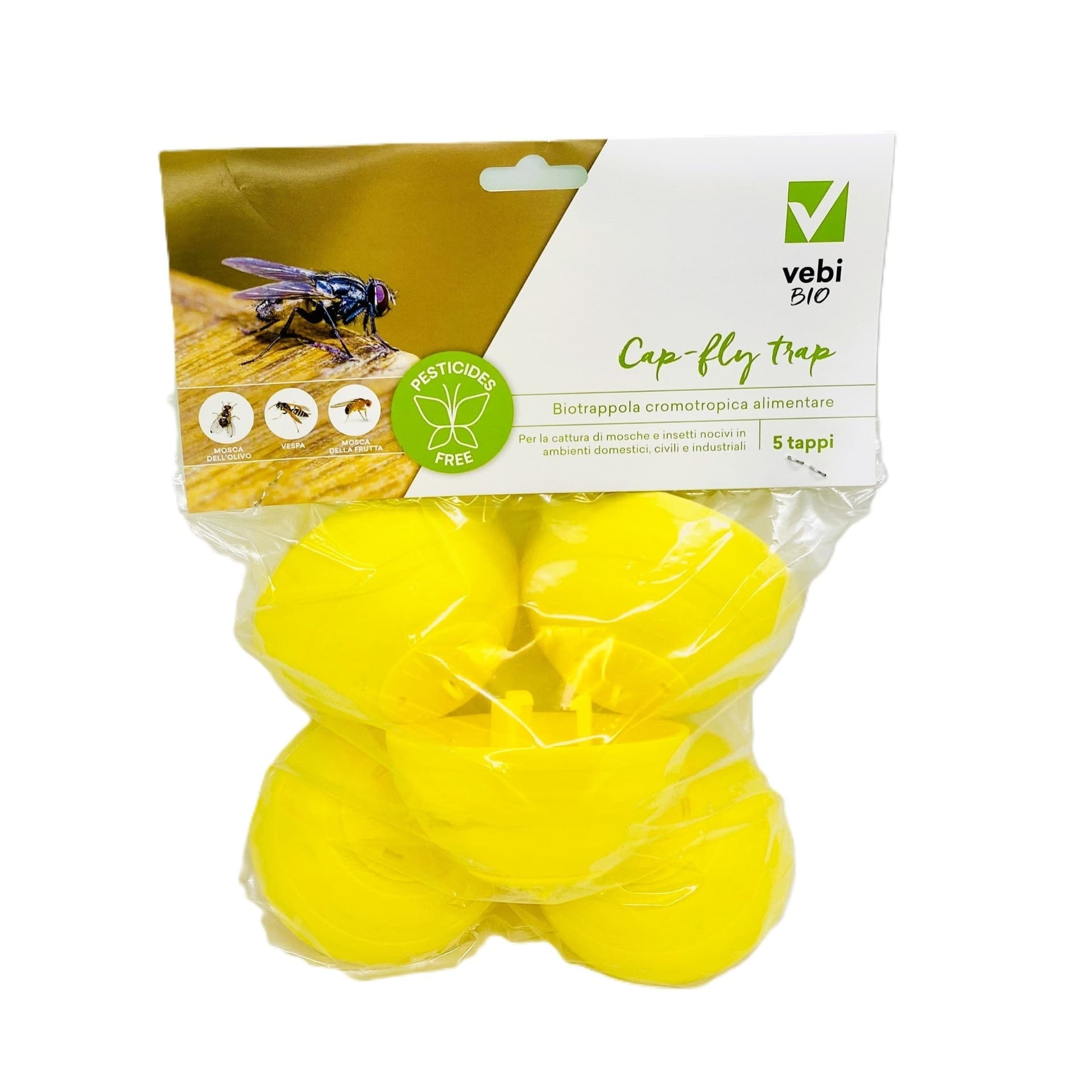 Cap-Fly Trap cf.5 Pz. Biotrappola Cromotropica Alimentare Vebi in Zanzare Taliachicce.it - Milazzo, commercioVirtuoso.it