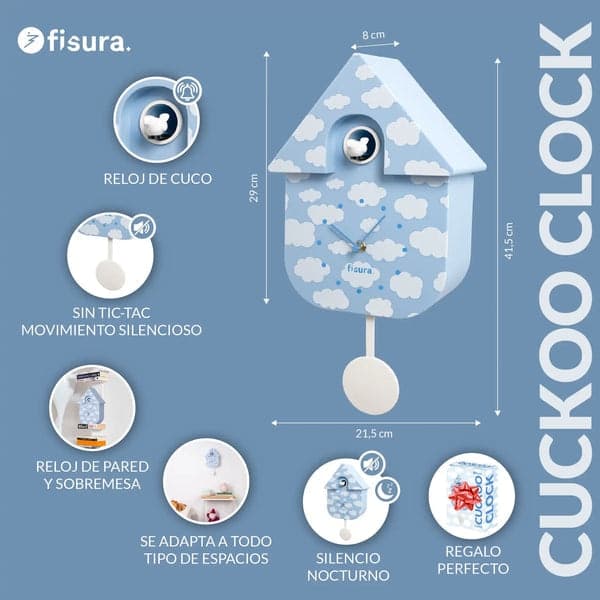 FISURA Orologio a cucù fantasia nuvole in Autocategorizzazione Più Di Più Ideas - Casalnuovo di Napoli, commercioVirtuoso.it