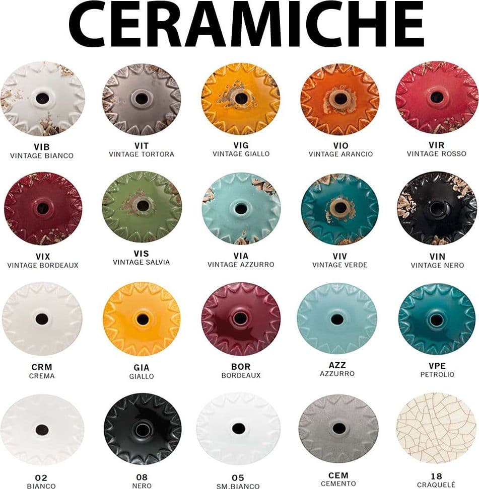 Plafoniera Vintage Country Ferro E Ceramica Tortora D30 1 Luce E27 in Plafoniere LuceArt - Montecorvino Pugliano, commercioVirtuoso.it