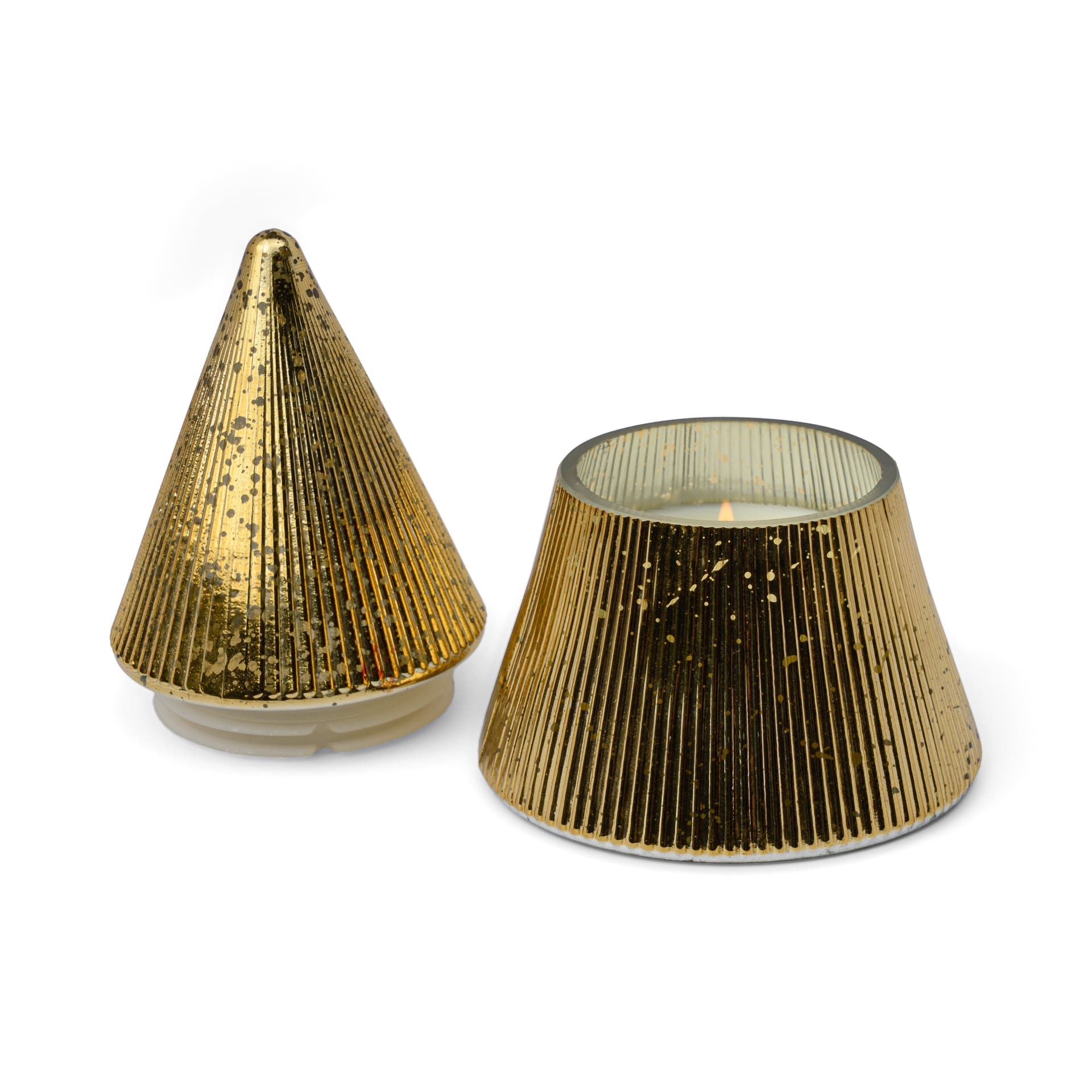 Candela "Cypress & Fir" 198g Albero Dorato a Strati (Gold Stacked Tree Candle) in Autocategorizzazione Più Di Più Ideas - Casalnuovo di Napoli, commercioVirtuoso.it