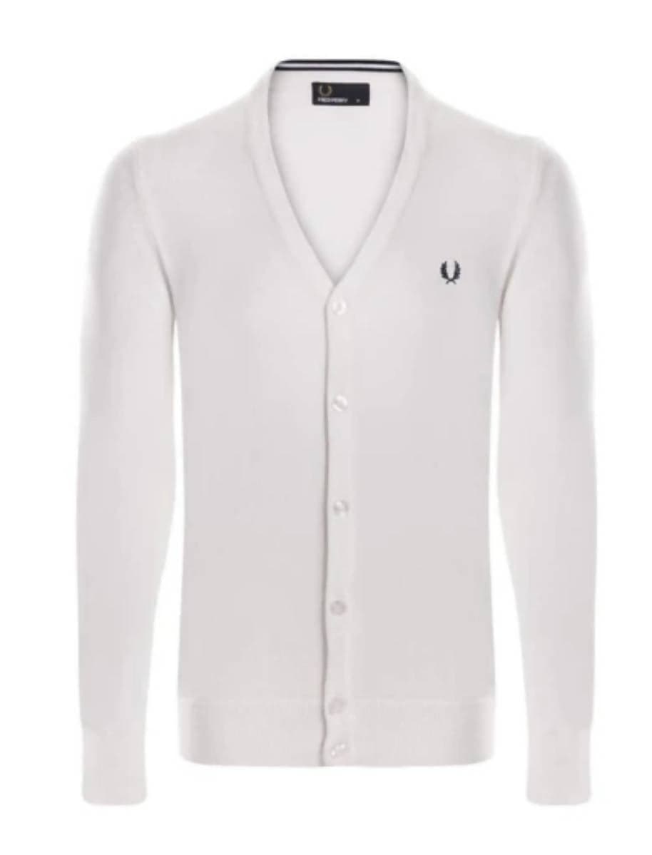 Fred Perry Cardigan Uomo Tinta Unita 100% Cotone Maniche Lunghe Maglione Pullover con Bottoni Logo Ricamato Collo A Scialle in Cardigan Euforia - Bronte, commercioVirtuoso.it