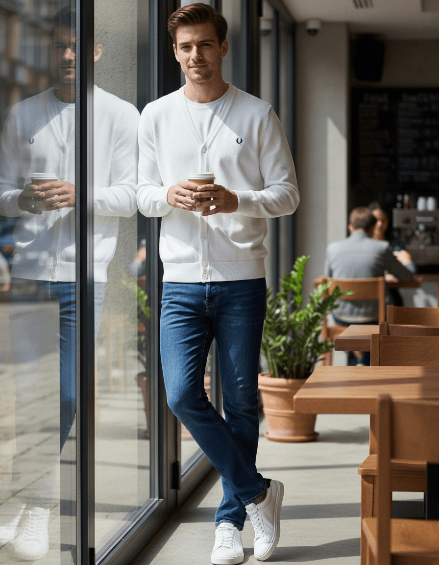 Fred Perry Cardigan Uomo Tinta Unita 100% Cotone Maniche Lunghe Maglione Pullover con Bottoni Logo Ricamato Collo A Scialle in Cardigan Euforia - Bronte, commercioVirtuoso.it