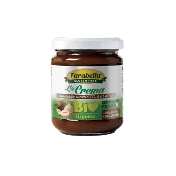 Crema spalmabile Bio con nocciola e cacao 200g senza glutine, ideale per una dolce colazione o per uno spuntino gustoso