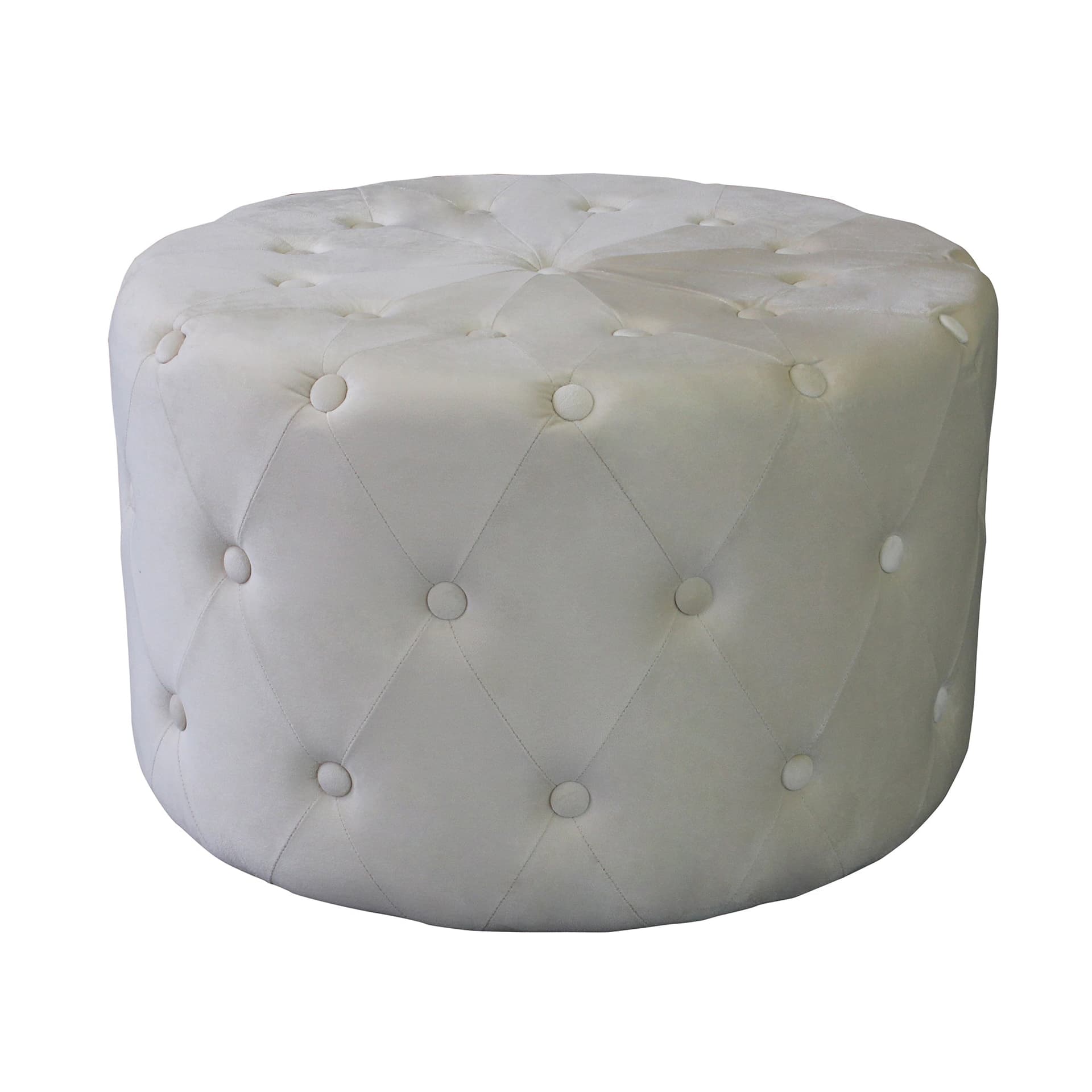 AURA - pouf rotondo in velluto Beige in Ottomane e poggiapiedi Milani Home - Dueville, commercioVirtuoso.it