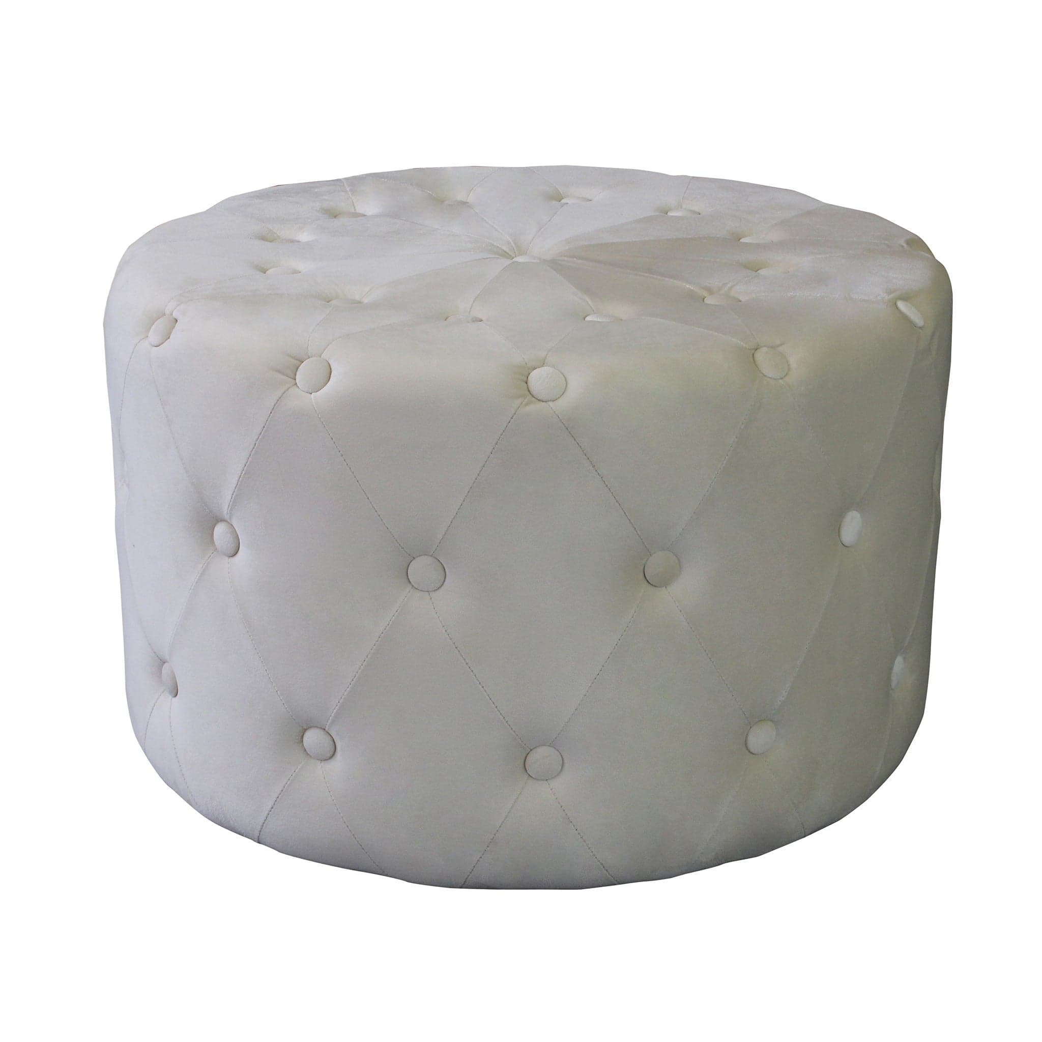 AURA - pouf rotondo in velluto Beige in Ottomane e poggiapiedi Milani Home - Dueville, commercioVirtuoso.it