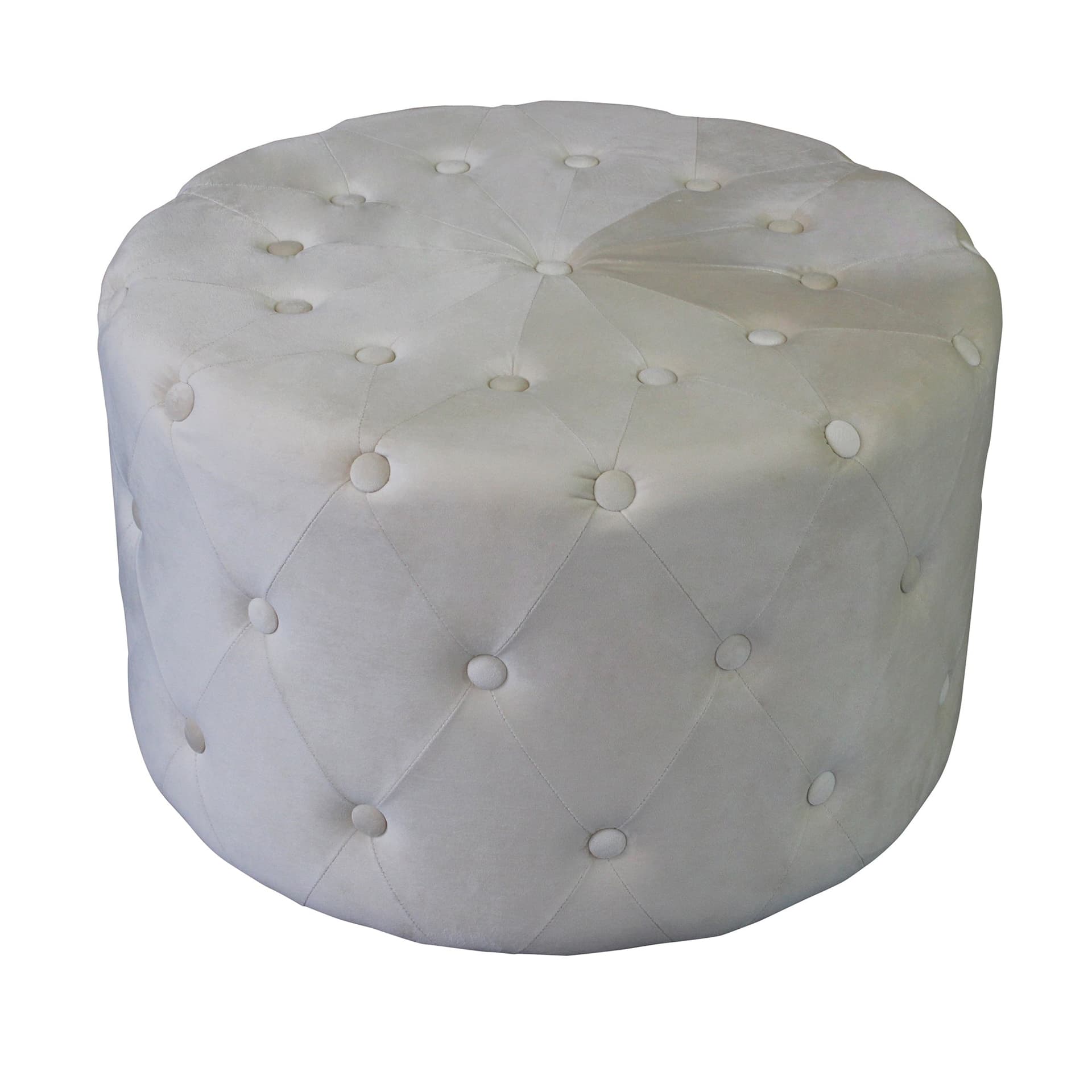 AURA - pouf rotondo in velluto Beige in Ottomane e poggiapiedi Milani Home - Dueville, commercioVirtuoso.it