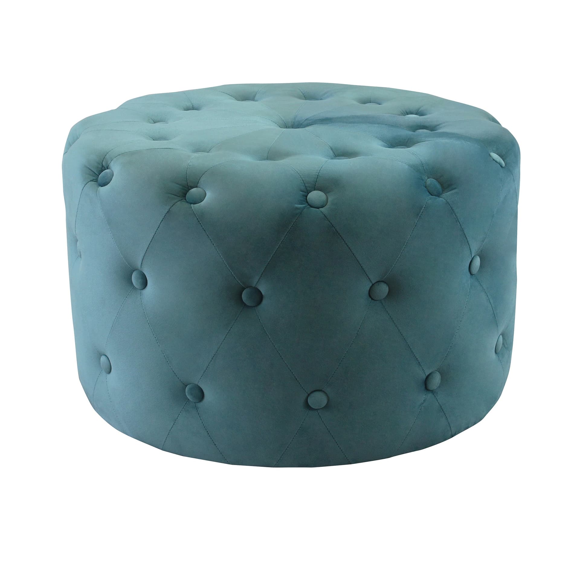 AURA - pouf rotondo in velluto Verde in Ottomane e poggiapiedi Milani Home - Dueville, commercioVirtuoso.it