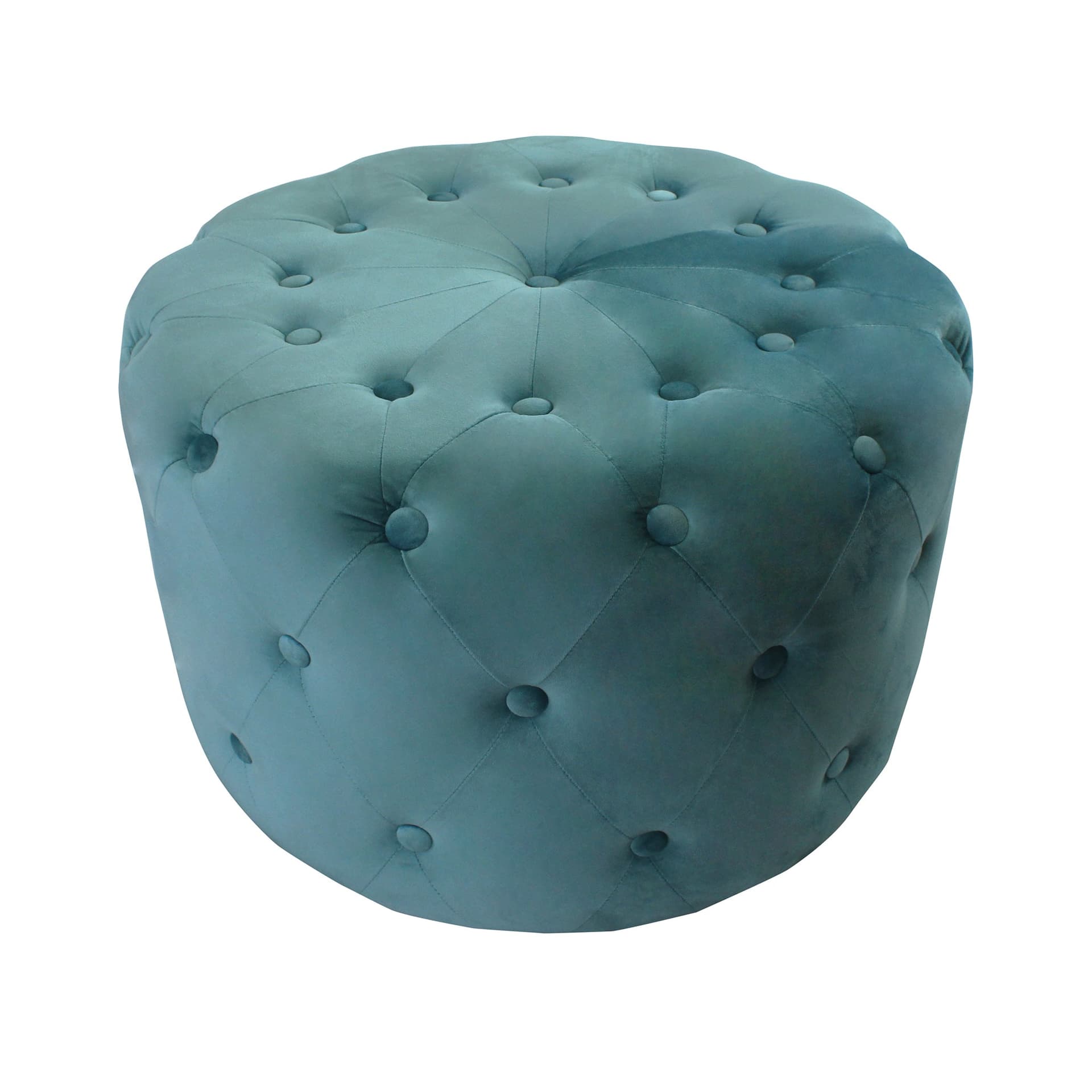 AURA - pouf rotondo in velluto Verde in Ottomane e poggiapiedi Milani Home - Dueville, commercioVirtuoso.it