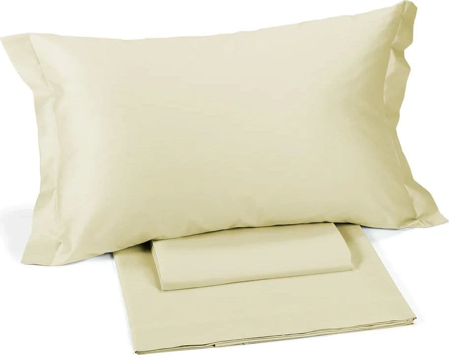 Completo Lenzuola In Raso Di Cotone Class Matrimoniale - Caleffi – Panna