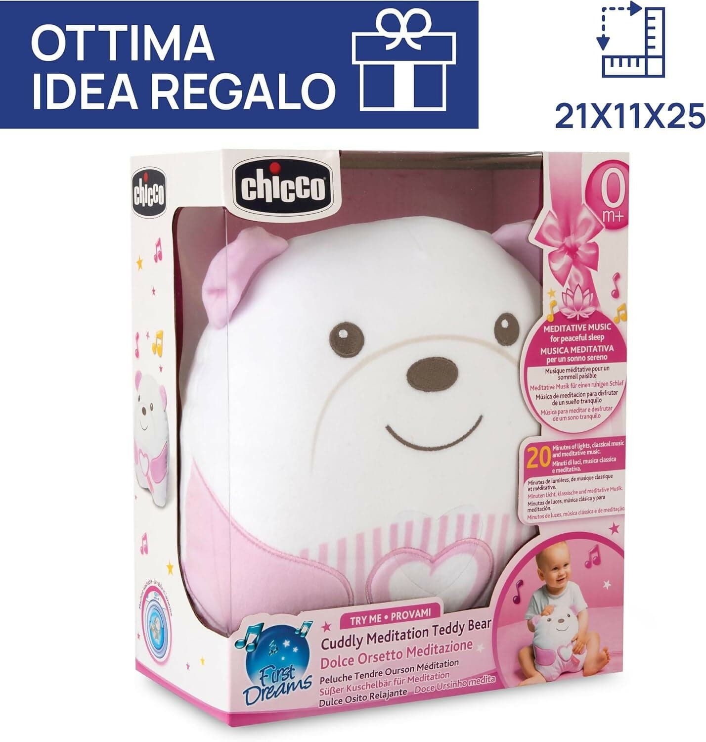 CHICCO Peluche Orsetto Sweet Heart - Tenero Orsetto - Morbido Peluche Elettronico per Bambini, Imbottitura Morbida, 20 Minuti di Musica Rilassante e Meditativa, Luce Soffusa, Lavabile in Lavatrice, 0 Mesi +, Rosa in Giochi musicali Sanitaria Gioia del Bimbo - Villa San Giovanni, commercioVirtuoso.it