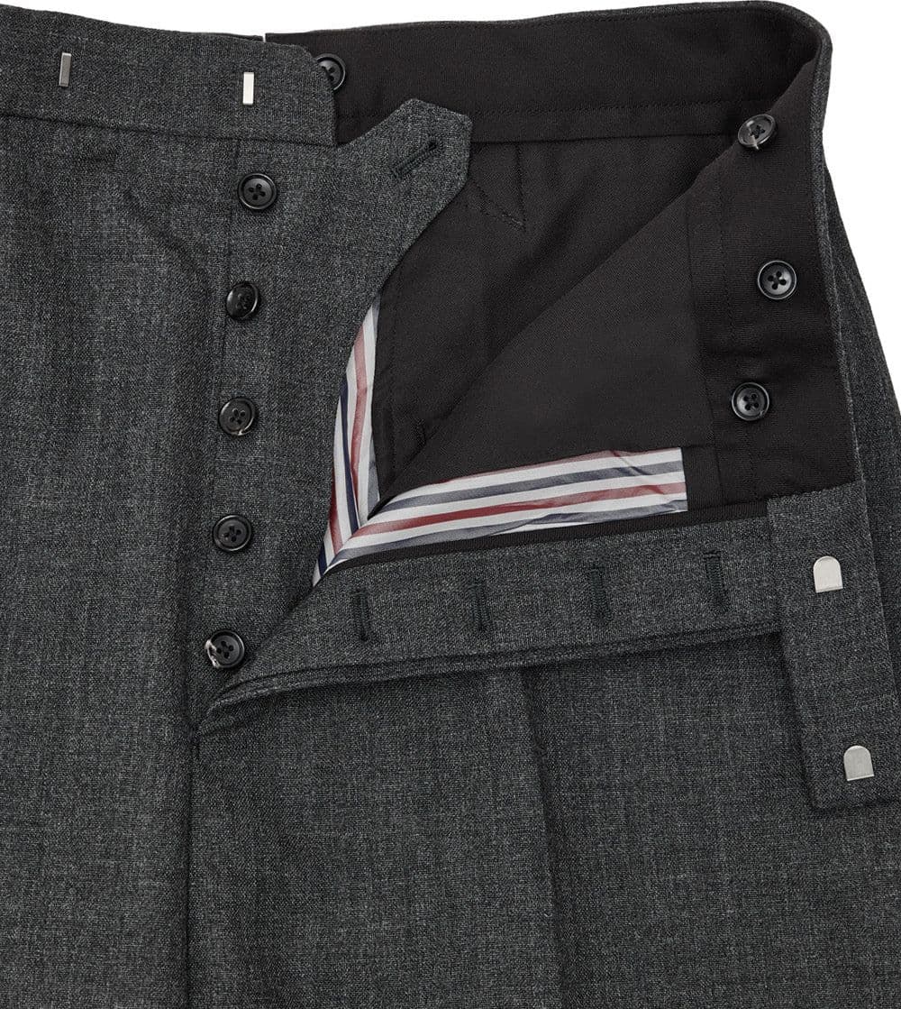 Thom Browne Pantaloni Sartoriali in Lana Grigia da uomo in Pantaloni Drestige - Casamassima, commercioVirtuoso.it