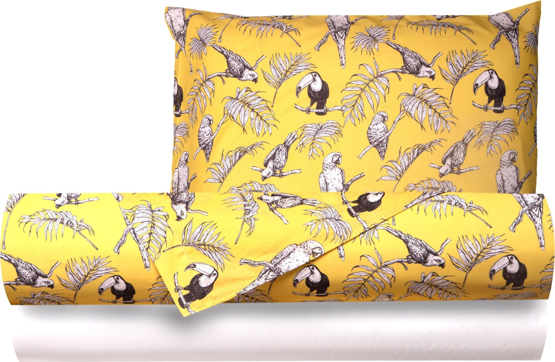 Completo letto lenzuola federe bifaccia double face stampa digitale in cotone made in italy  CUBA GIALLO/BIANO in Set di lenzuola e federe Vanita di raso - Sesto San Giovanni, commercioVirtuoso.it