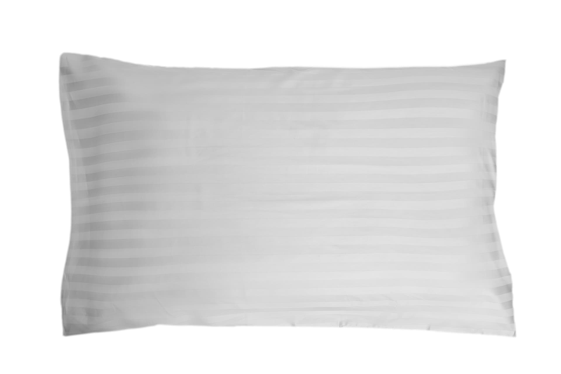 Completo letto lenzuola raso spigato rigato BIANCO - Vanita di raso
