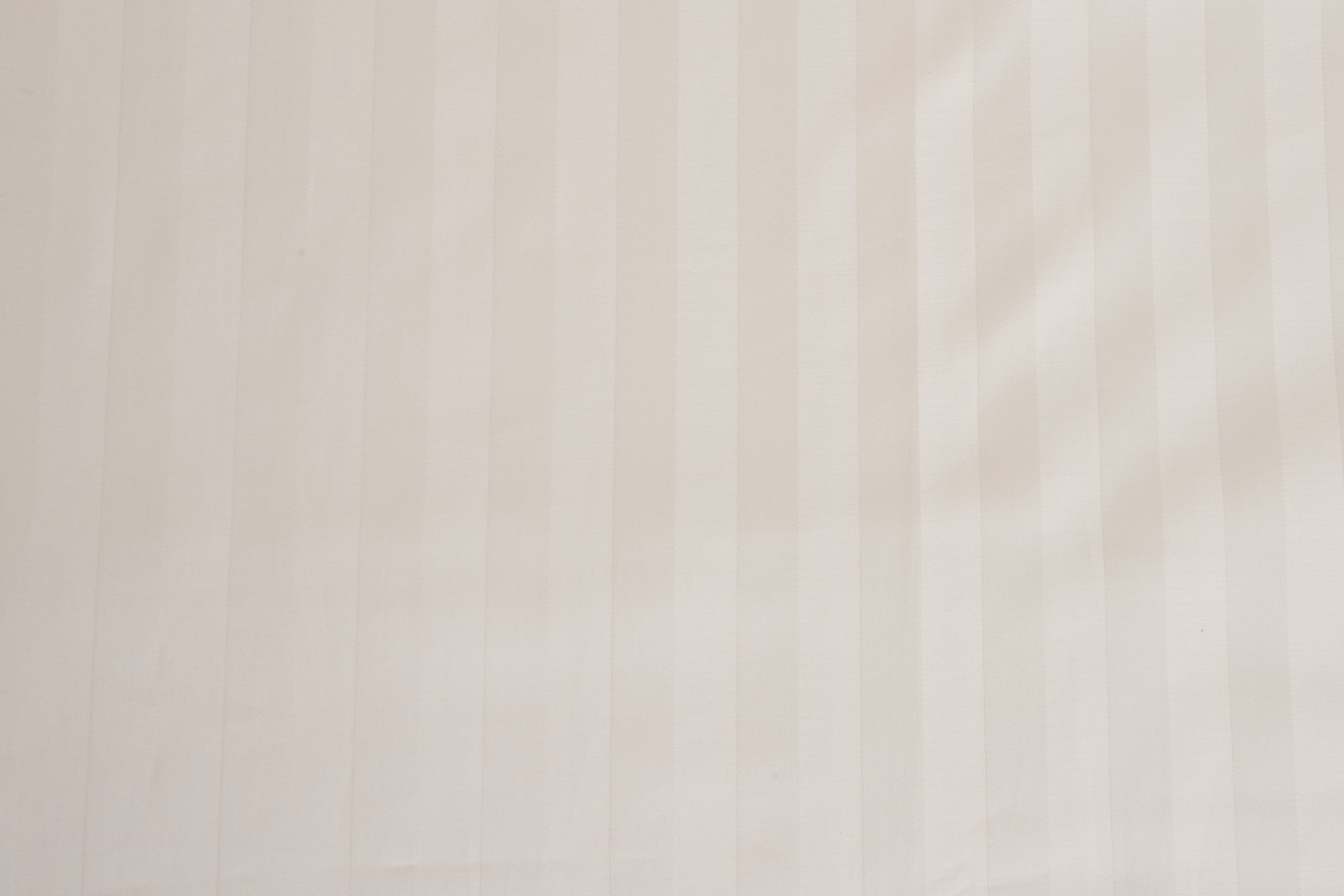 Completo letto lenzuola raso spigato rigato CREMA - Vanita di raso