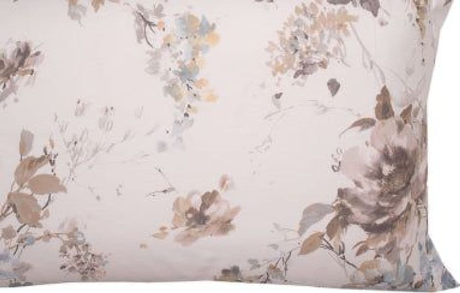 Completo letto lenzuola stampato stampa fantasia in raso di puro di cotone made in Italy MATRIMONIALE FIORI DIPINTI - Vanita di raso