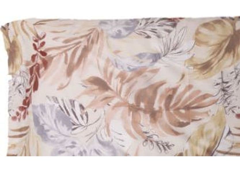 Completo letto lenzuola stampato stampa fantasia in raso di puro di cotone made in Italy MATRIMONIALE FOGLIE DIPINTE - Vanita di raso
