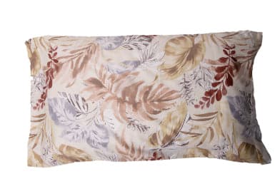Completo letto lenzuola stampato stampa fantasia in raso di puro di cotone made in Italy MATRIMONIALE FOGLIE DIPINTE - Vanita di raso