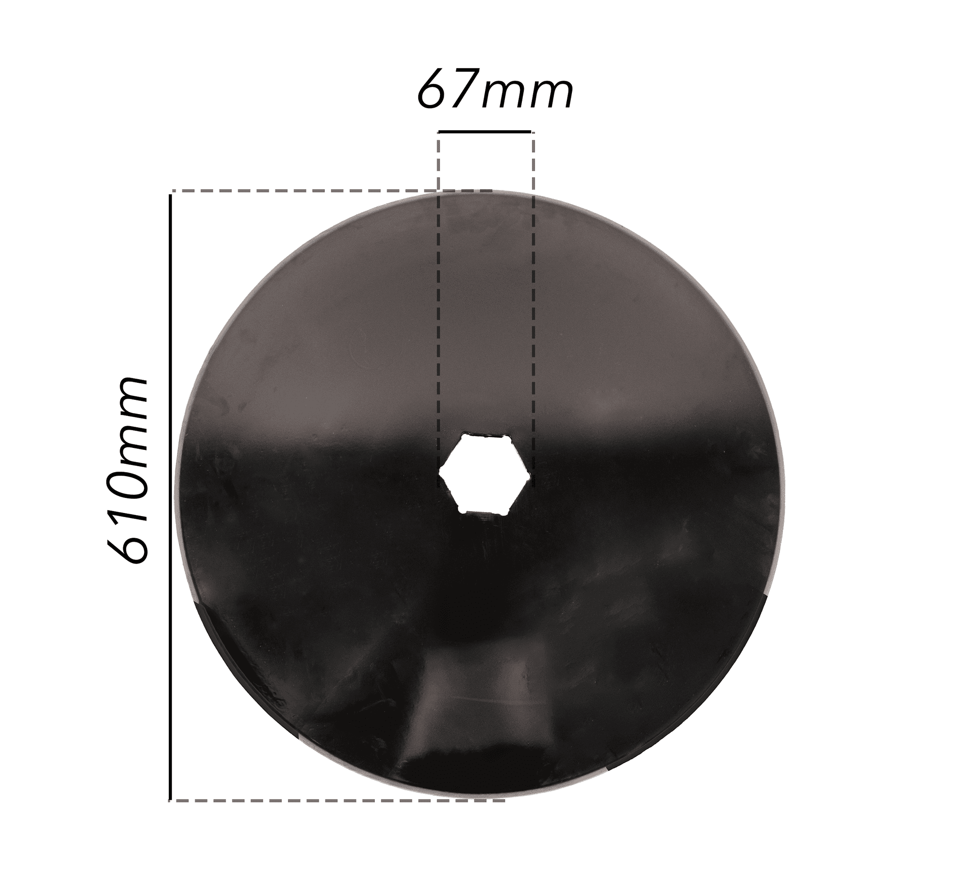 Disco frangizolle liscio Ø 610mm sp. 6mm con foro esagonale da 67mm in  GardenStore - Novellara, commercioVirtuoso.it