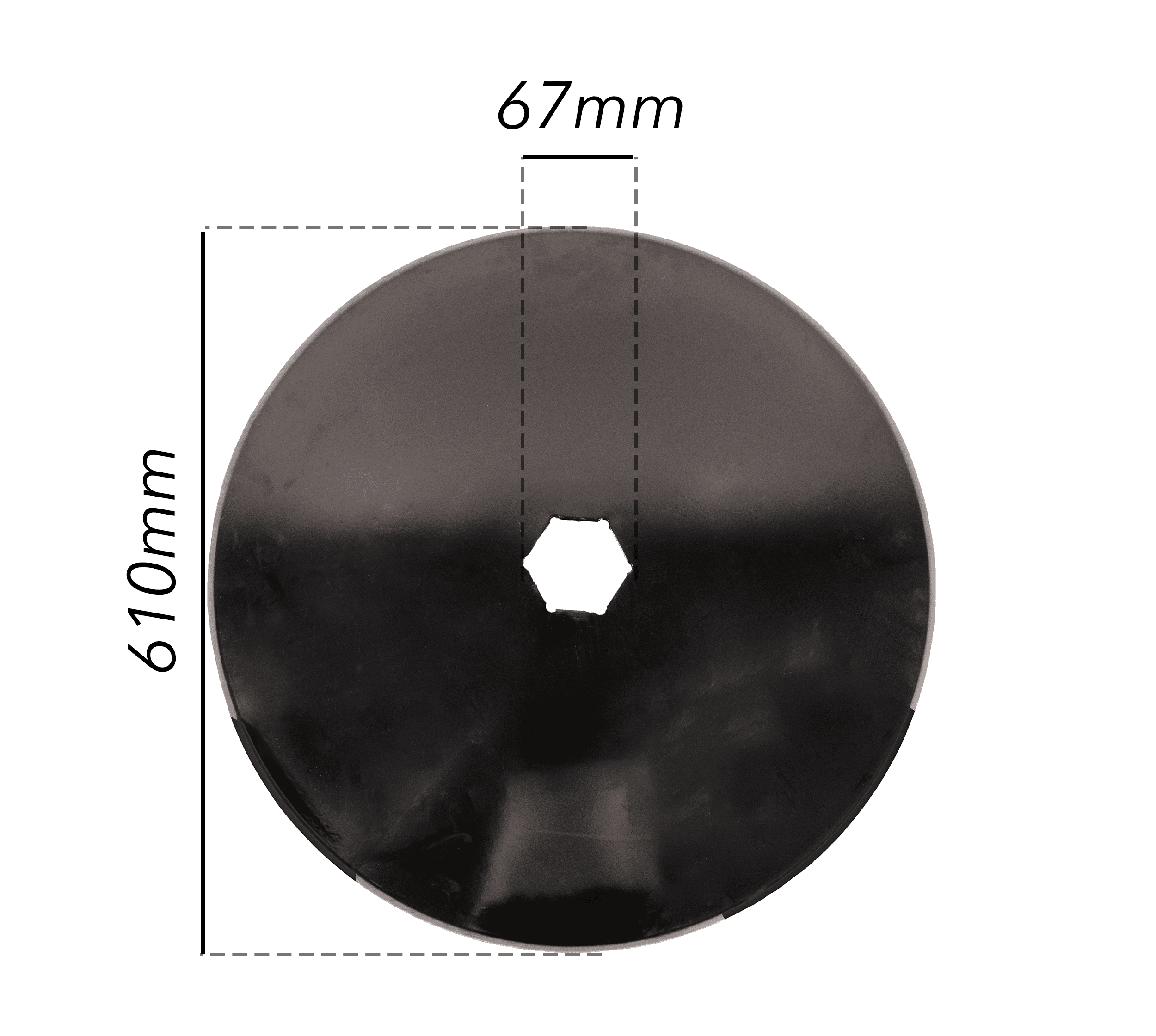 Disco frangizolle liscio Ø 610mm sp. 6mm con foro esagonale da 67mm in  GardenStore - Novellara, commercioVirtuoso.it