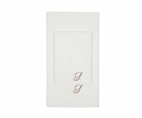 Set Asciugamani 2 Pezzi (1 Asciugamano viso 1 Asciugamano ospite) soffici morbidi assorbenti Panna con Iniziale Ricamata in Set di asciugamani Vanita di raso - Sesto San Giovanni, commercioVirtuoso.it