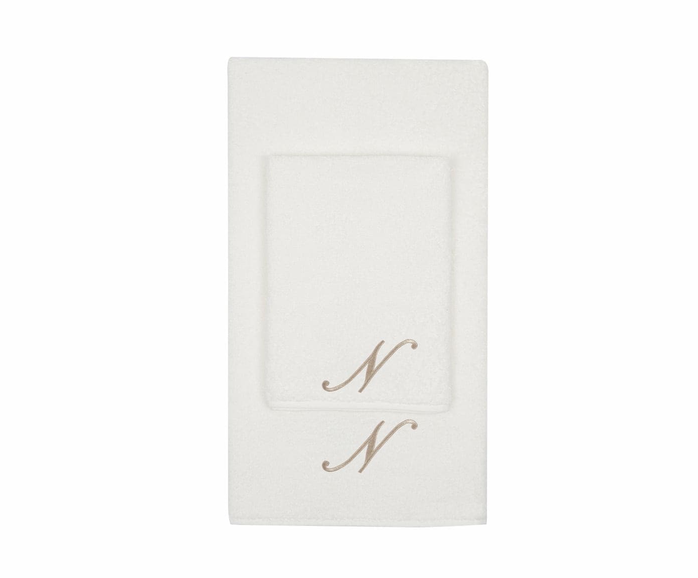 Set Asciugamani 2 Pezzi (1 Asciugamano viso 1 Asciugamano ospite) soffici morbidi assorbenti Panna con Iniziale Ricamata in Set di asciugamani Vanita di raso - Sesto San Giovanni, commercioVirtuoso.it