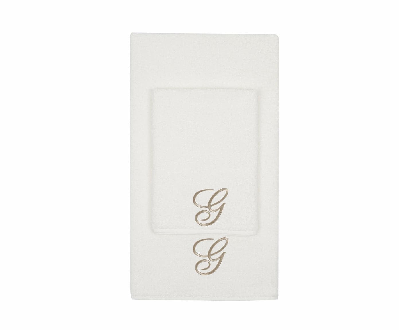 Set Asciugamani 2 Pezzi (1 Asciugamano viso 1 Asciugamano ospite) soffici morbidi assorbenti Panna con Iniziale Ricamata in Set di asciugamani Vanita di raso - Sesto San Giovanni, commercioVirtuoso.it
