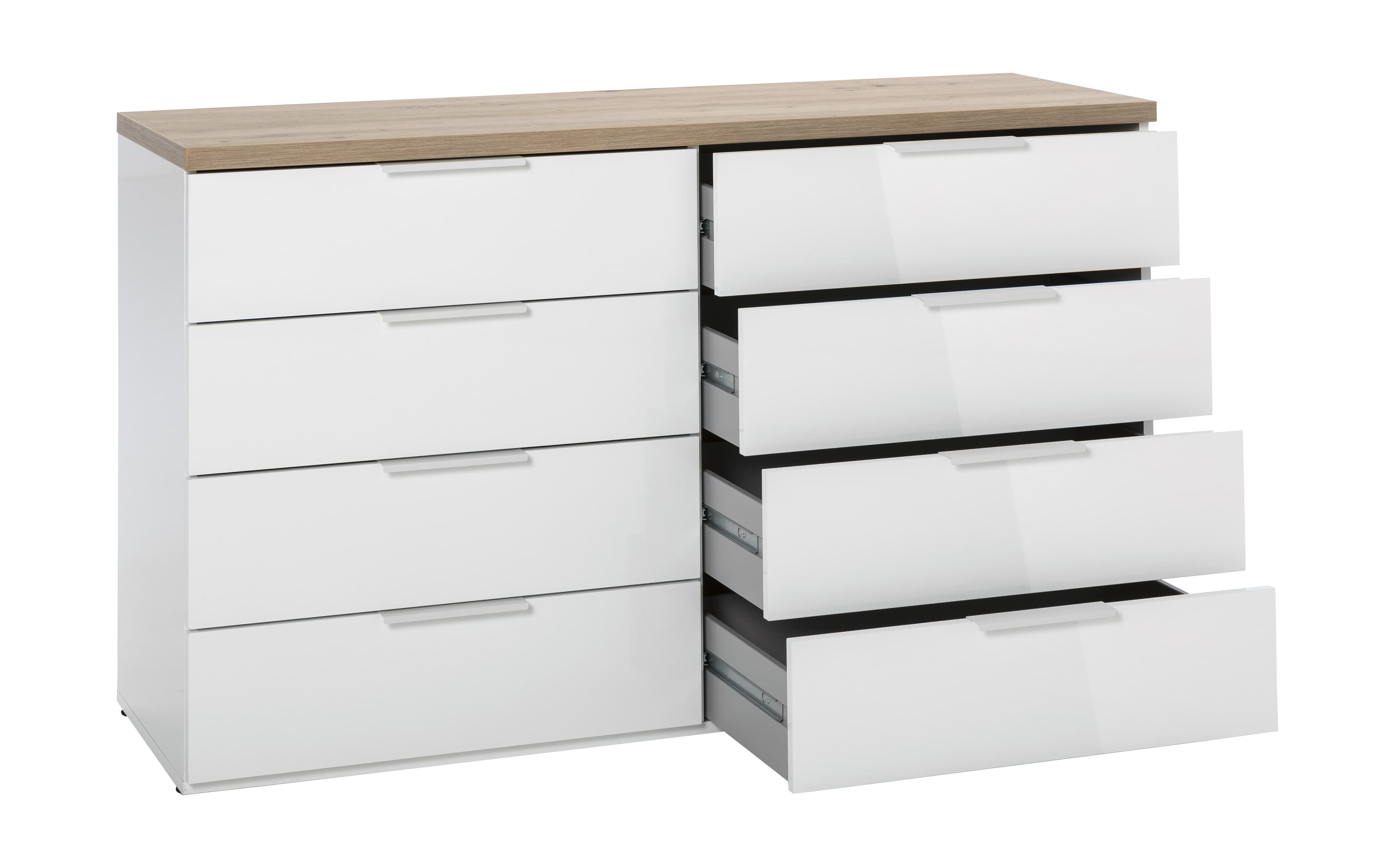 Cassettiera multiuso "Mundi" con 8 cassetti rovere e Bianco h 82 cm in Cassettiere Decor Space - Altamura, commercioVirtuoso.it