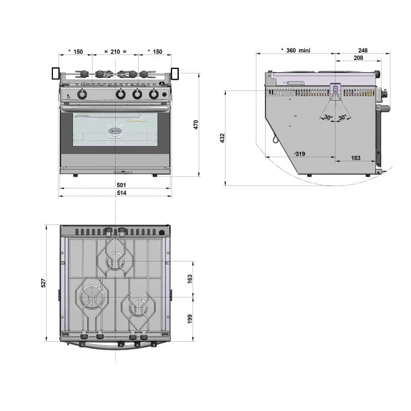 Cucina Con Forno/Grill Bretagne in Fornetti elettrici per pizza Ebricowill - Palermo, commercioVirtuoso.it