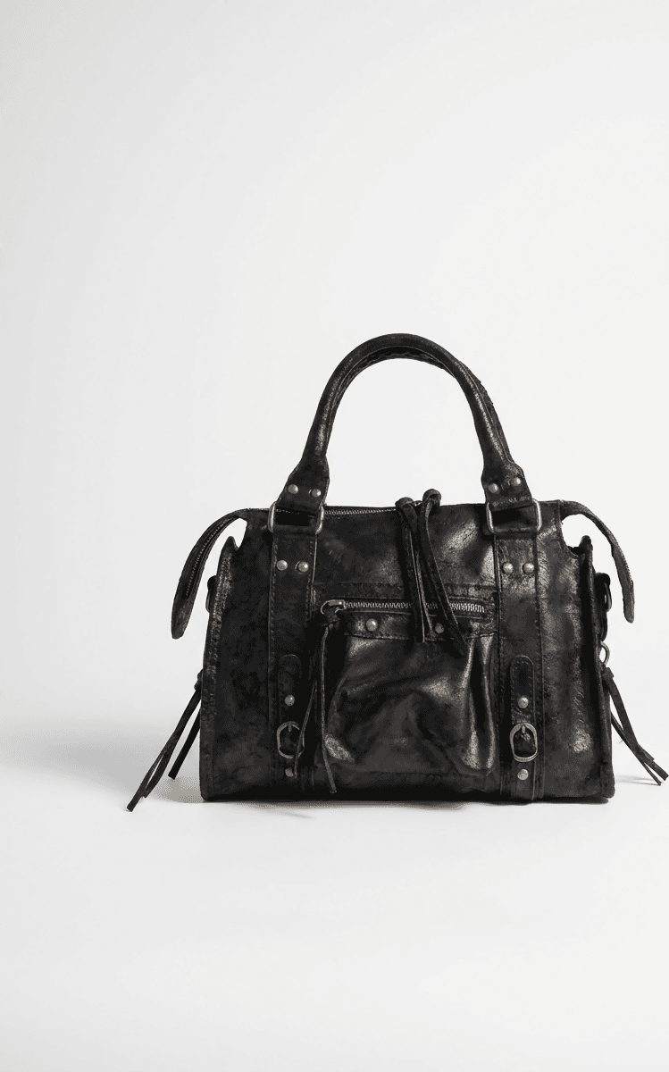DOPPIASE City Bag media in vera pelle vintage Made in Italy 30x23x14cm