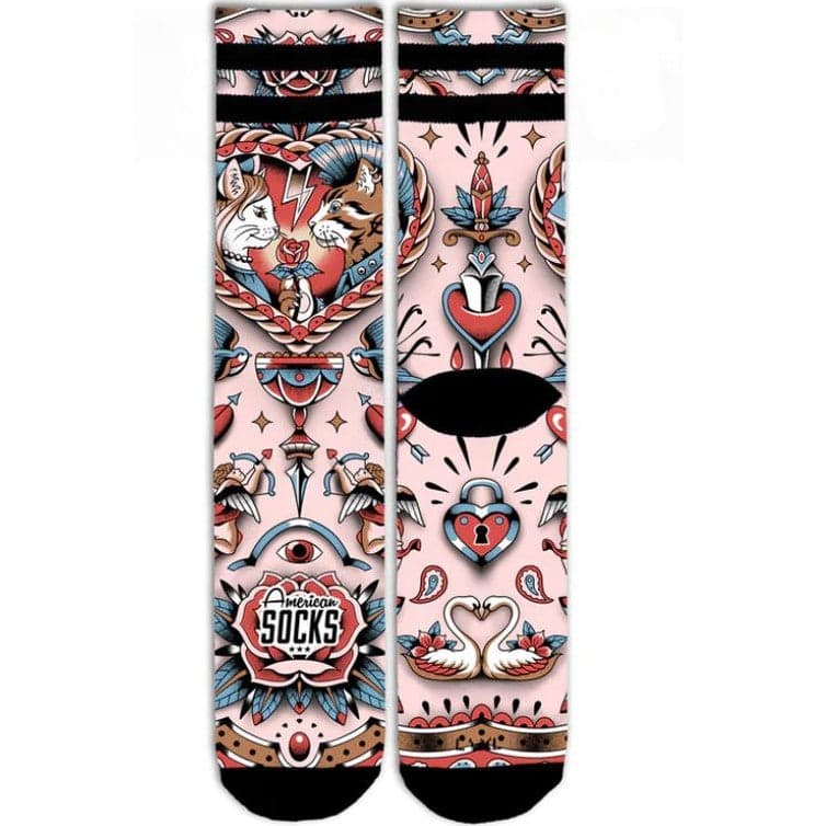 Calze American Socks Feline Hearts Multicolor in Calze Glad Store - Genova, commercioVirtuoso.it