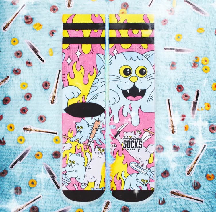 Calze American Socks Killer Kitties   Multicolor in Ginevra Glad Store - Genova, commercioVirtuoso.it