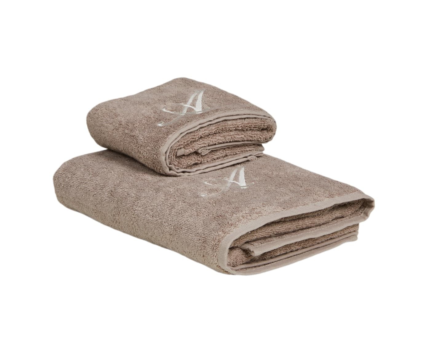 Set Asciugamani 2 Pezzi (1 Asciugamano viso 1 Asciugamano ospite) soffici morbidi assorbenti tortora con Iniziale Ricamata in Set di asciugamani Vanita di raso - Sesto San Giovanni, commercioVirtuoso.it