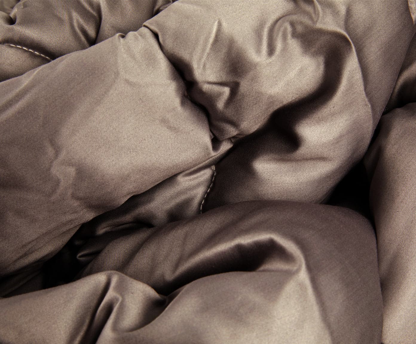 Trapunta matrimoniale Invernale bifaccia-double face in raso di puro cotone Made in Italy Biege/Tortora - Vanita di raso