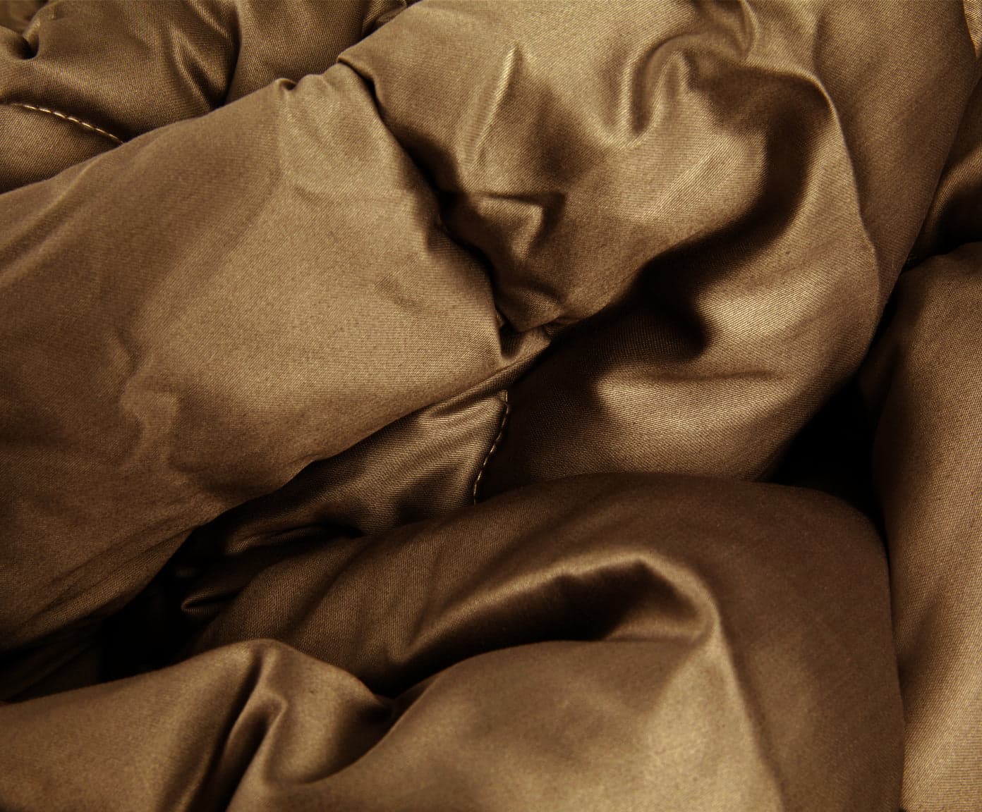 Trapunta matrimoniale Invernale bifaccia-double face in raso di puro cotone Made in Italy Beige/Cacao - Vanita di raso