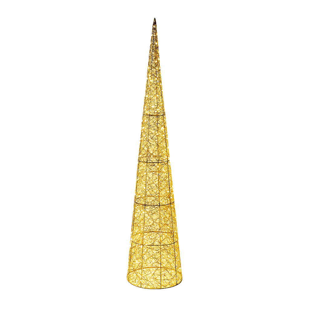Albero decorativo cono in metallo con luci Led per decorazione natalizia - 5