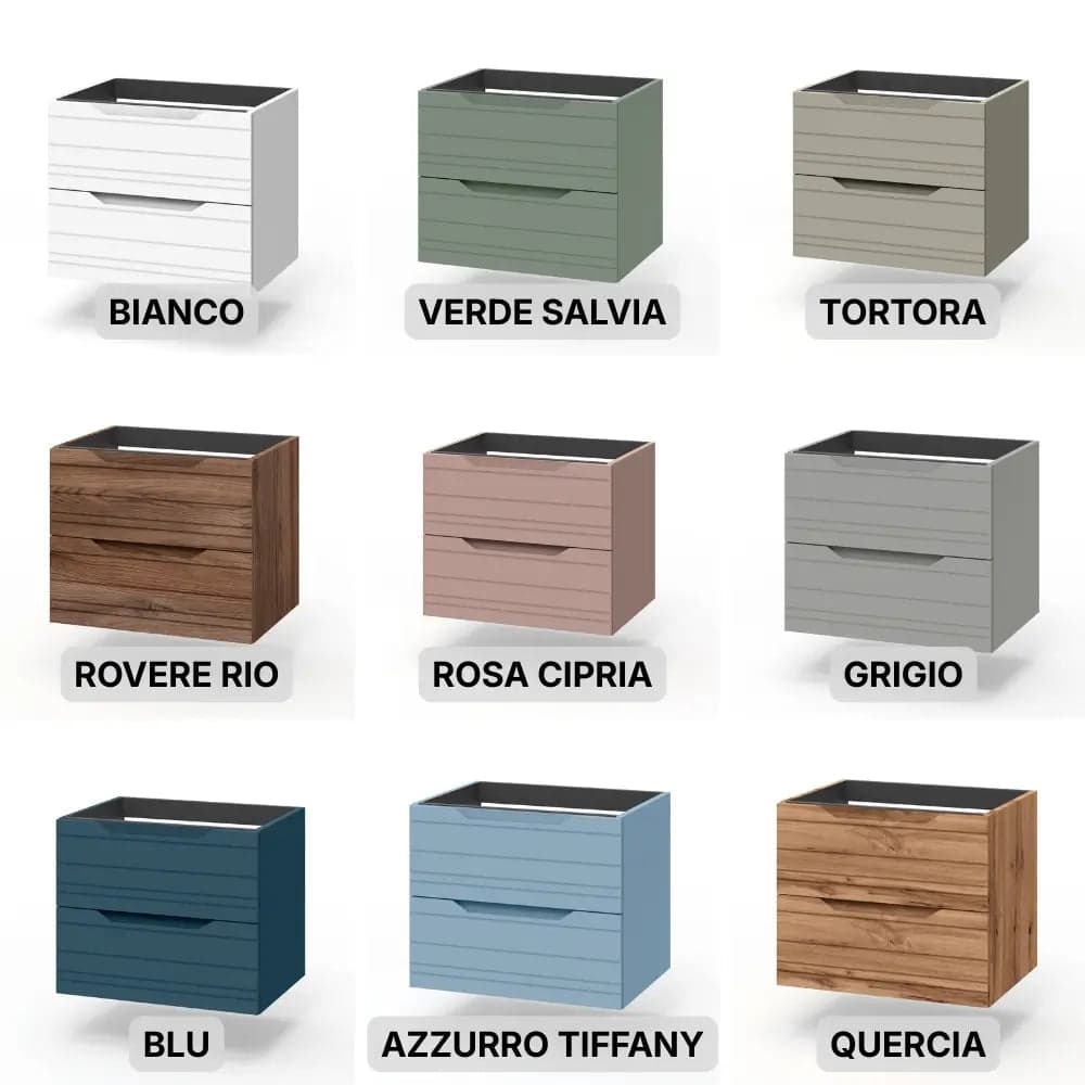 Composizione Bagno Sospesa 60cm - Solmira in Mobiletti con lavabo Shopbagno.it - Roma, commercioVirtuoso.it