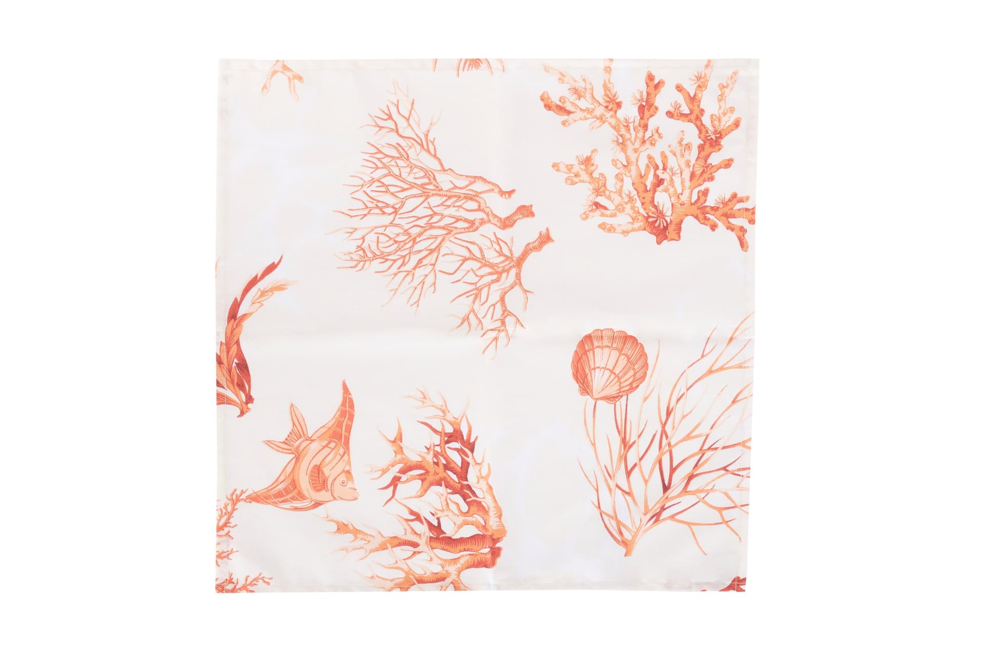 Set di 6 tovaglioli da tavola in stoffa 45 x 45 CM 100% cotone stampa digitale dai colori vivi ed intensi lavabili in lavatrice made in Italy CORALLI ROSSO in Tovaglioli Vanita di raso - Sesto San Giovanni, commercioVirtuoso.it