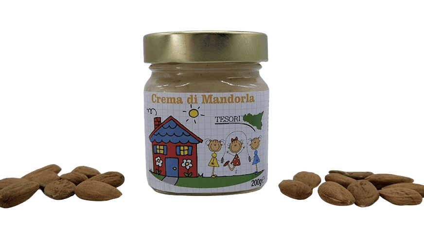 Crema Spalmabile Mandorle di Sicilia 200g in Creme e cioccolati spalmabili Tesori Di Sicilia - Nicosia, commercioVirtuoso.it